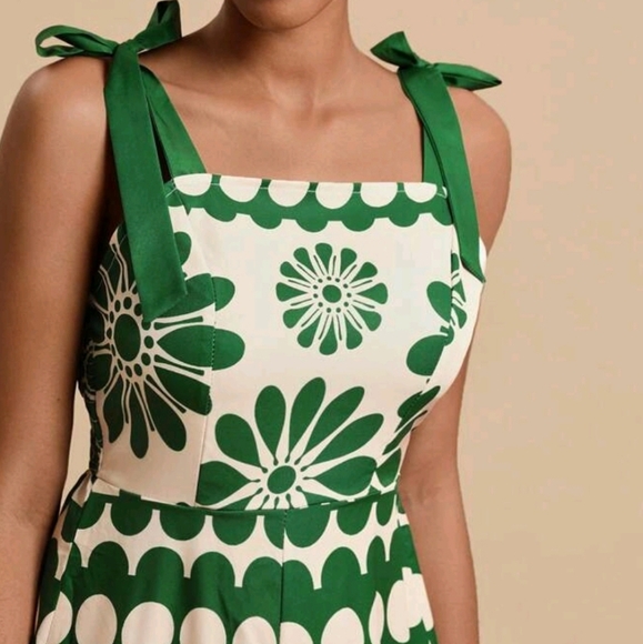 Women's Floral Print Tied Shoulder Wide Leg Jumpsuit, Vacation Wear - Picture 3 of 6